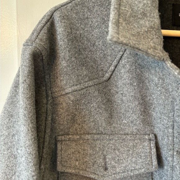 Love Tree Oversized Charcoal Gray Shacket size L Fall Winter Comfy Warm Cozy - Picture 6 of 8